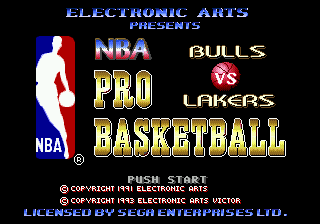 NBA Pro Basketball - Bulls vs Lakers Title Screen